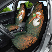 Vintage American White Ibis Car Seat Cover Miami Sunglasses Artistic Tribal Wave Pattern