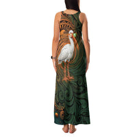 Vintage American White Ibis Family Matching Tank Maxi Dress and Hawaiian Shirt Miami Sunglasses Artistic Tribal Wave Pattern