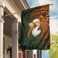 Vintage American White Ibis Garden Flag Miami Sunglasses Artistic Tribal Wave Pattern