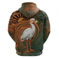Vintage American White Ibis Hoodie Miami Sunglasses Artistic Tribal Wave Pattern