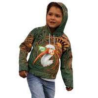 Vintage American White Ibis Kid Hoodie Miami Sunglasses Artistic Tribal Wave Pattern