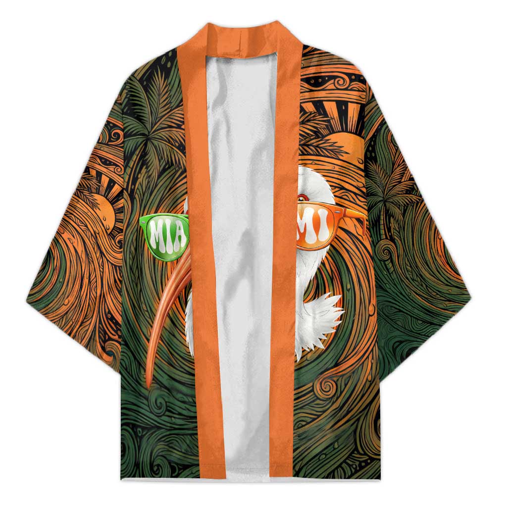 Vintage American White Ibis Kimono Miami Sunglasses Artistic Tribal Wave Pattern