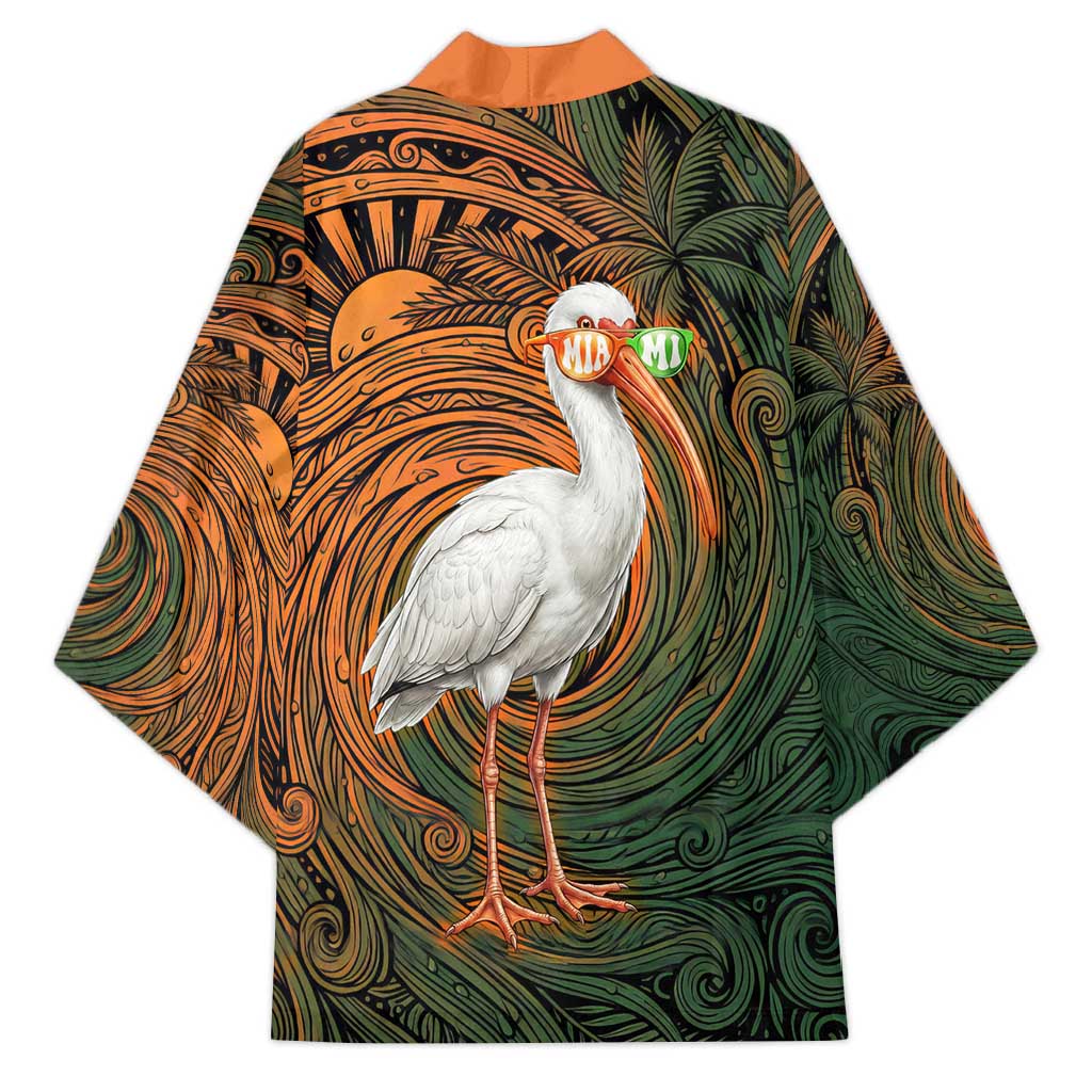 Vintage American White Ibis Kimono Miami Sunglasses Artistic Tribal Wave Pattern