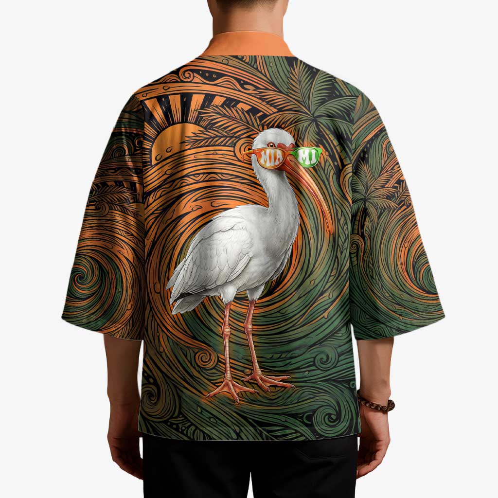 Vintage American White Ibis Kimono Miami Sunglasses Artistic Tribal Wave Pattern