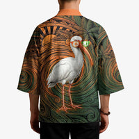 Vintage American White Ibis Kimono Miami Sunglasses Artistic Tribal Wave Pattern