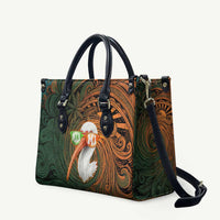 Vintage American White Ibis Leather Bag Miami Sunglasses Artistic Tribal Wave Pattern