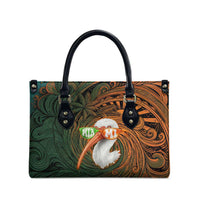 Vintage American White Ibis Leather Bag Miami Sunglasses Artistic Tribal Wave Pattern