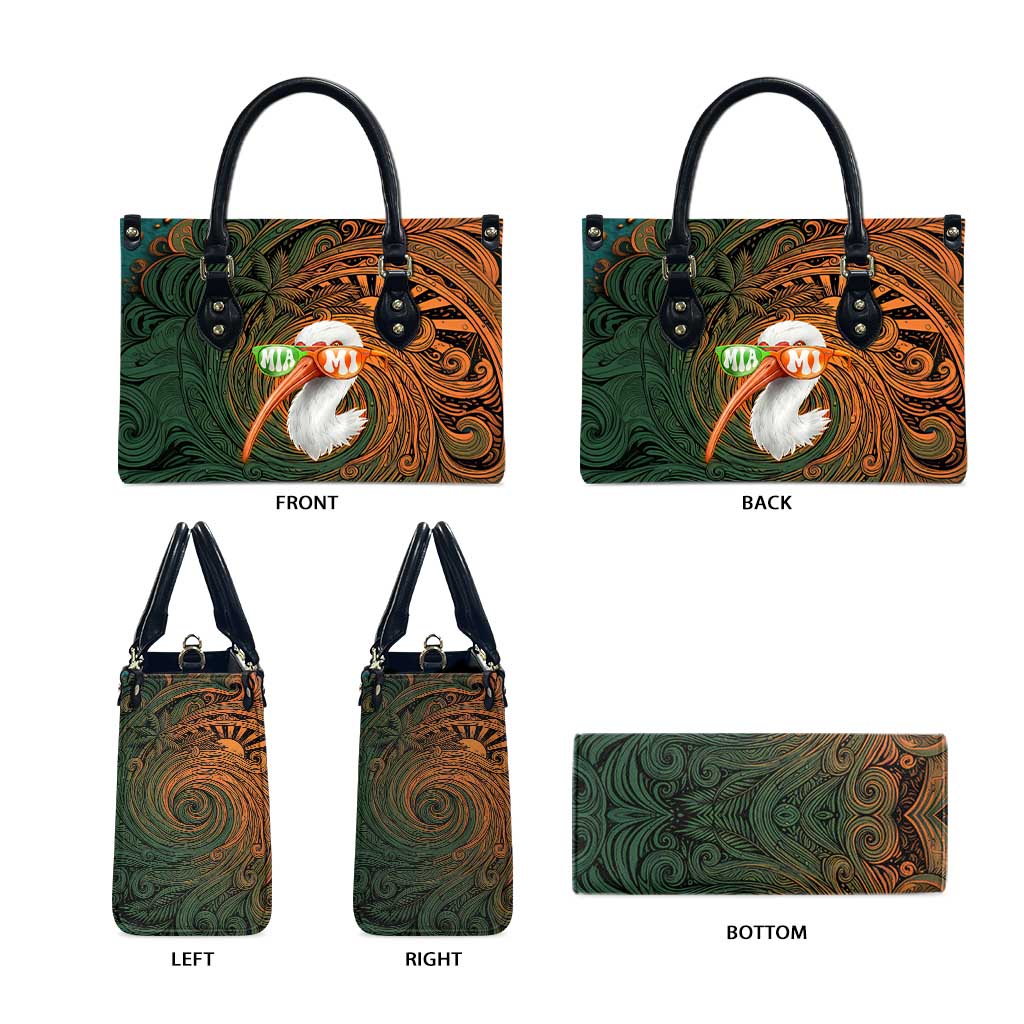Vintage American White Ibis Leather Bag Miami Sunglasses Artistic Tribal Wave Pattern