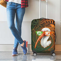 Vintage American White Ibis Luggage Cover Miami Sunglasses Artistic Tribal Wave Pattern