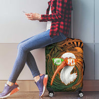 Vintage American White Ibis Luggage Cover Miami Sunglasses Artistic Tribal Wave Pattern