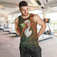 Vintage American White Ibis Men Tank Top Miami Sunglasses Artistic Tribal Wave Pattern