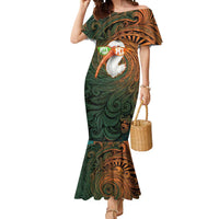 Vintage American White Ibis Mermaid Dress Miami Sunglasses Artistic Tribal Wave Pattern