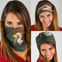 Vintage American White Ibis Neck Gaiter Miami Sunglasses Artistic Tribal Wave Pattern