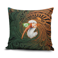 Vintage American White Ibis Pillow Cover Miami Sunglasses Artistic Tribal Wave Pattern