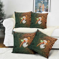 Vintage American White Ibis Pillow Cover Miami Sunglasses Artistic Tribal Wave Pattern