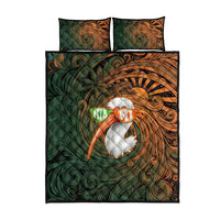Vintage American White Ibis Quilt Bed Set Miami Sunglasses Artistic Tribal Wave Pattern