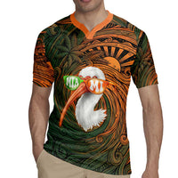 Vintage American White Ibis Rugby Jersey Miami Sunglasses Artistic Tribal Wave Pattern