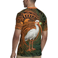 Vintage American White Ibis Rugby Jersey Miami Sunglasses Artistic Tribal Wave Pattern