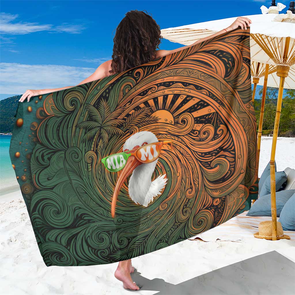 Vintage American White Ibis Sarong Miami Sunglasses Artistic Tribal Wave Pattern