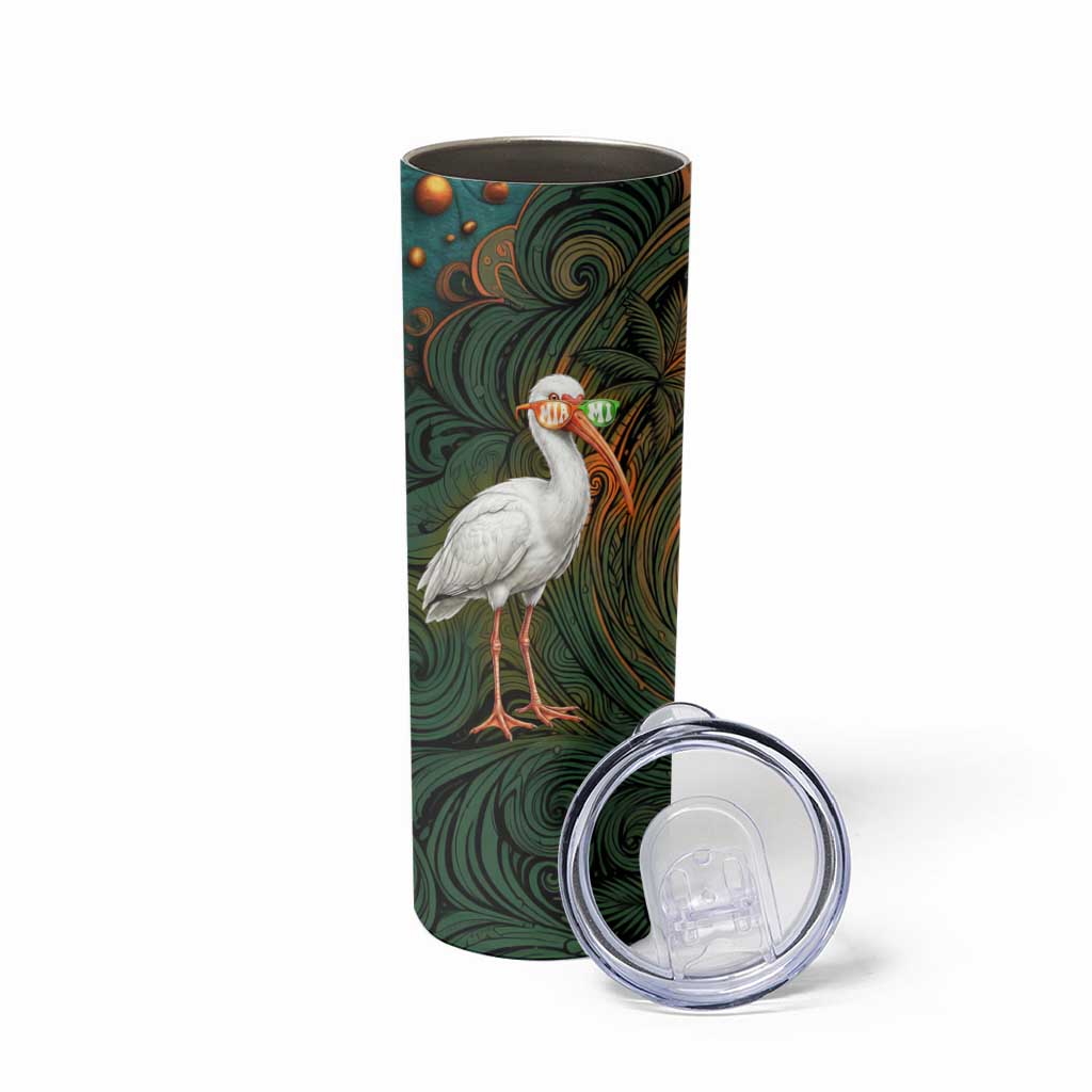 Vintage American White Ibis Skinny Tumbler Miami Sunglasses Artistic Tribal Wave Pattern