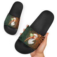 Vintage American White Ibis Slide Sandals Miami Sunglasses Artistic Tribal Wave Pattern