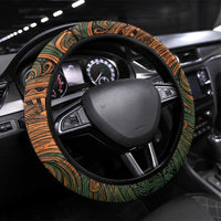 Vintage American White Ibis Steering Wheel Cover Miami Sunglasses Artistic Tribal Wave Pattern