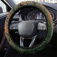 Vintage American White Ibis Steering Wheel Cover Miami Sunglasses Artistic Tribal Wave Pattern