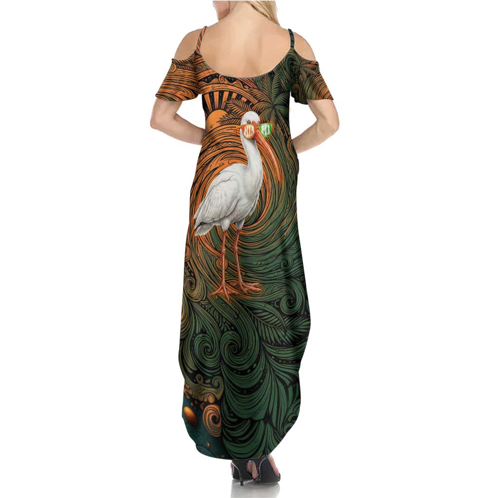 Vintage American White Ibis Summer Maxi Dress Miami Sunglasses Artistic Tribal Wave Pattern
