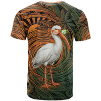 Vintage American White Ibis T Shirt Miami Sunglasses Artistic Tribal Wave Pattern