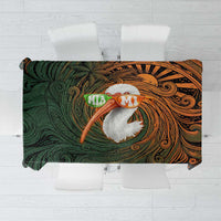 Vintage American White Ibis Tablecloth Miami Sunglasses Artistic Tribal Wave Pattern