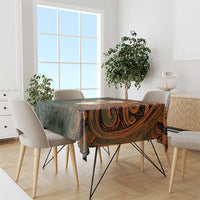 Vintage American White Ibis Tablecloth Miami Sunglasses Artistic Tribal Wave Pattern