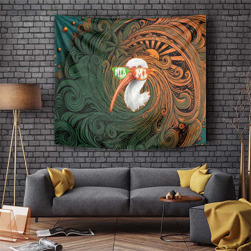 Vintage American White Ibis Tapestry Miami Sunglasses Artistic Tribal Wave Pattern