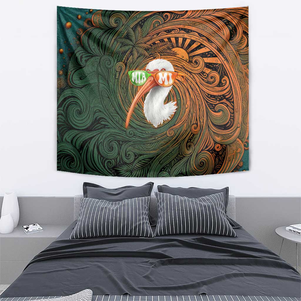 Vintage American White Ibis Tapestry Miami Sunglasses Artistic Tribal Wave Pattern