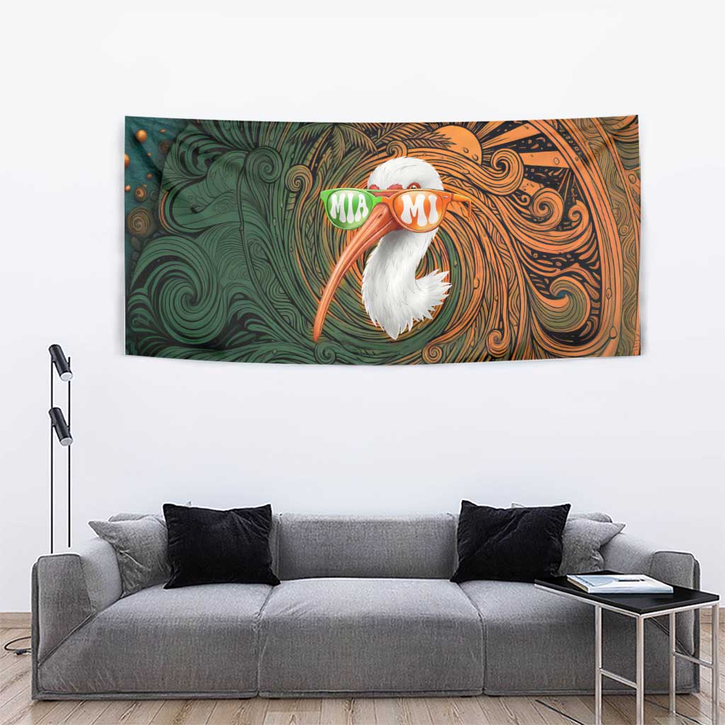 Vintage American White Ibis Tapestry Miami Sunglasses Artistic Tribal Wave Pattern