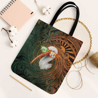 Vintage American White Ibis Tote Bag Miami Sunglasses Artistic Tribal Wave Pattern