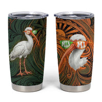 Vintage American White Ibis Tumbler Cup Miami Sunglasses Artistic Tribal Wave Pattern