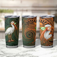 Vintage American White Ibis Tumbler Cup Miami Sunglasses Artistic Tribal Wave Pattern