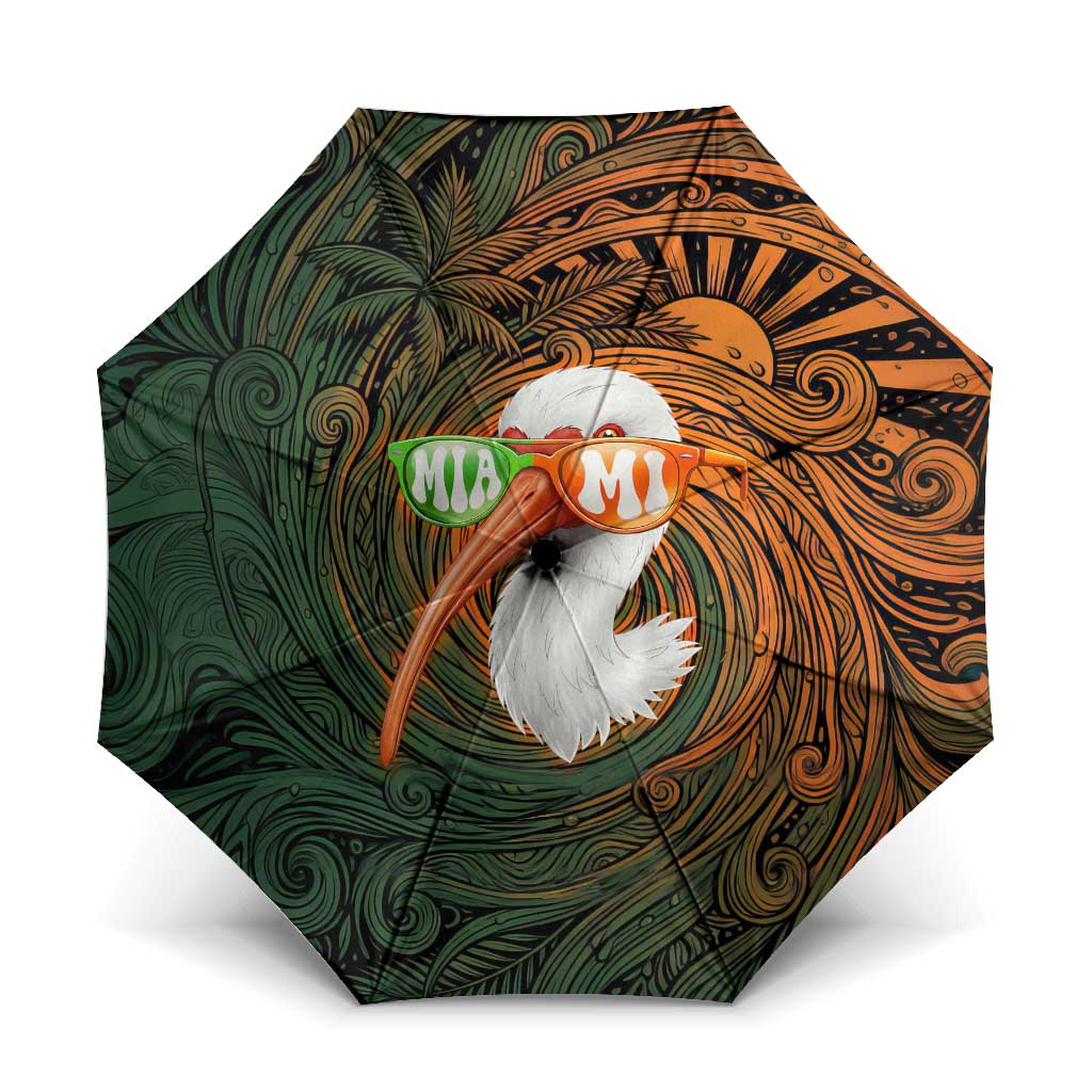 Vintage American White Ibis Umbrella Miami Sunglasses Artistic Tribal Wave Pattern