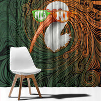 Vintage American White Ibis Window Curtain Miami Sunglasses Artistic Tribal Wave Pattern