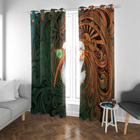Vintage American White Ibis Window Curtain Miami Sunglasses Artistic Tribal Wave Pattern