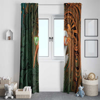 Vintage American White Ibis Window Curtain Miami Sunglasses Artistic Tribal Wave Pattern