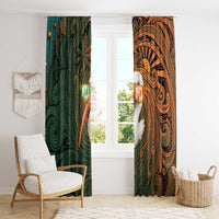Vintage American White Ibis Window Curtain Miami Sunglasses Artistic Tribal Wave Pattern