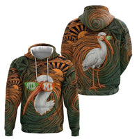 Vintage American White Ibis Zip Hoodie Miami Sunglasses Artistic Tribal Wave Pattern