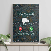 New Zealand is Calling and I Must Go Canvas Wall Art Kiwi Bird Silhouette