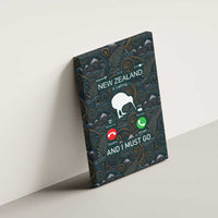 New Zealand is Calling and I Must Go Canvas Wall Art Kiwi Bird Silhouette