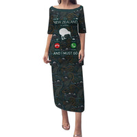New Zealand is Calling and I Must Go Family Matching Puletasi and Hawaiian Shirt Kiwi Bird Silhouette