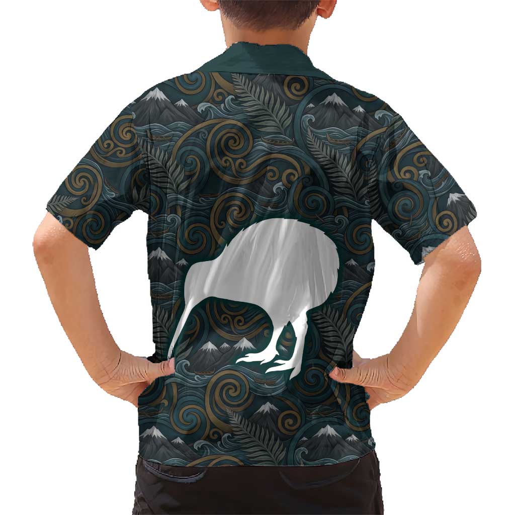 New Zealand is Calling and I Must Go Family Matching Summer Maxi Dress and Hawaiian Shirt Kiwi Bird Silhouette