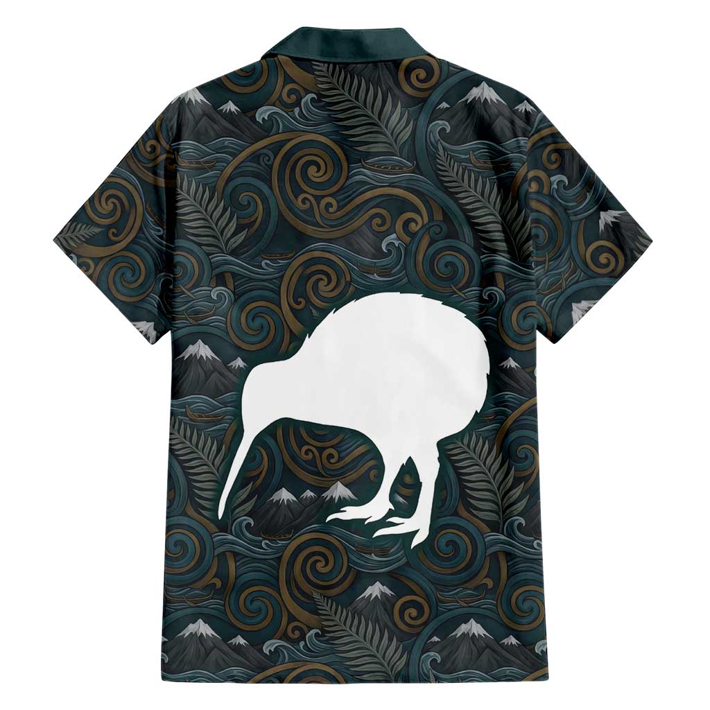 New Zealand is Calling and I Must Go Family Matching Summer Maxi Dress and Hawaiian Shirt Kiwi Bird Silhouette