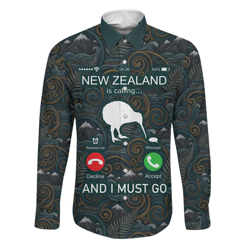 New Zealand is Calling and I Must Go Family Matching Summer Maxi Dress and Hawaiian Shirt Kiwi Bird Silhouette
