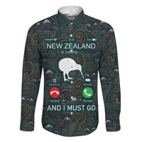 New Zealand is Calling and I Must Go Family Matching Summer Maxi Dress and Hawaiian Shirt Kiwi Bird Silhouette